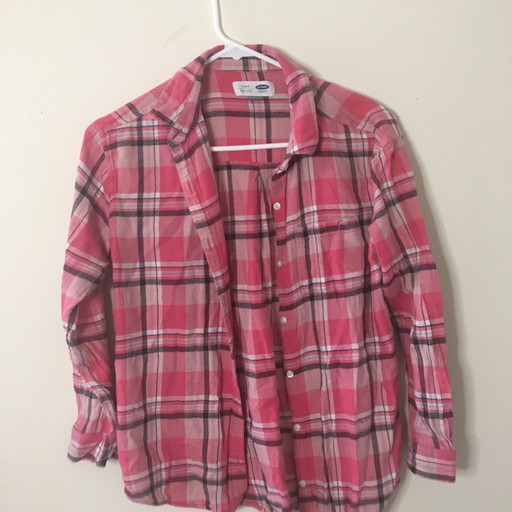 Pink long sleeve old navy flanel